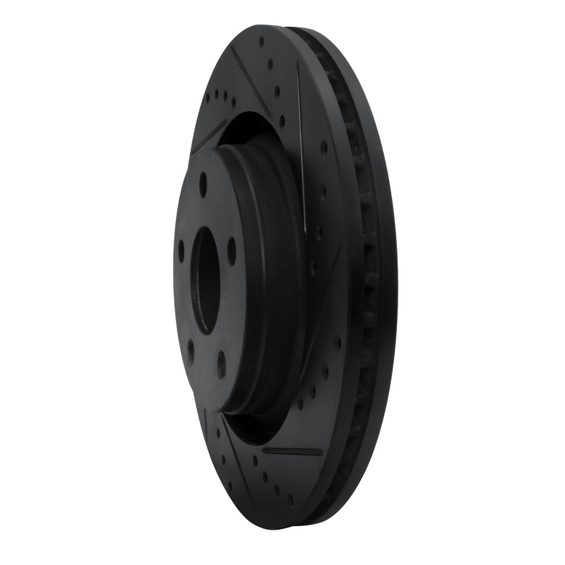 Jeep Wrangler Brake Rotor (1) - Front Right - R1 Concepts - Drilled & Slotted - Black - `12-`18